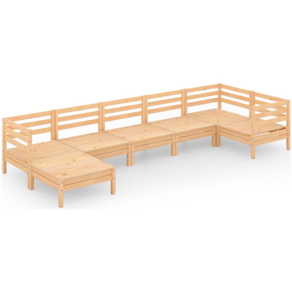Set Salotto da Giardino 7 pz in Legno Massello di Pino - Foto 1