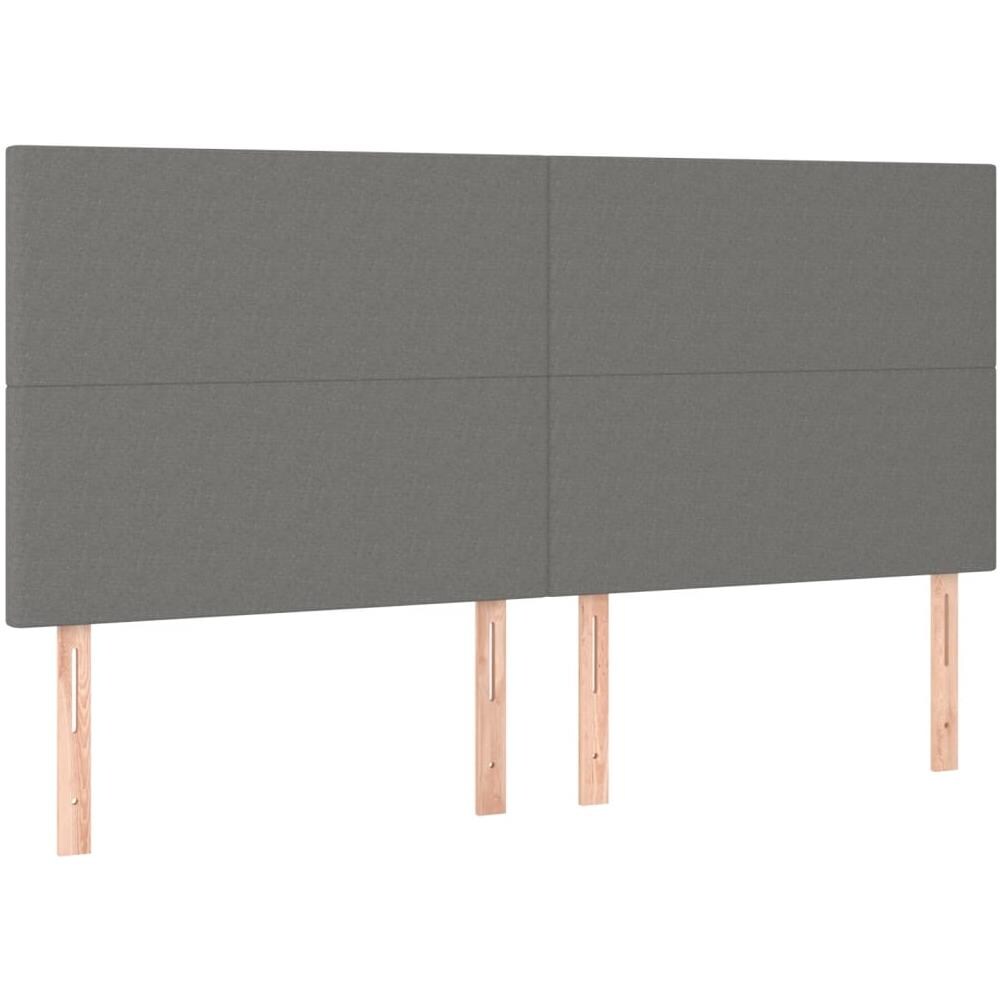 Testiera 4 Pz Grigio Scuro 90x5x78/88 Cm In Tessuto - Foto 2