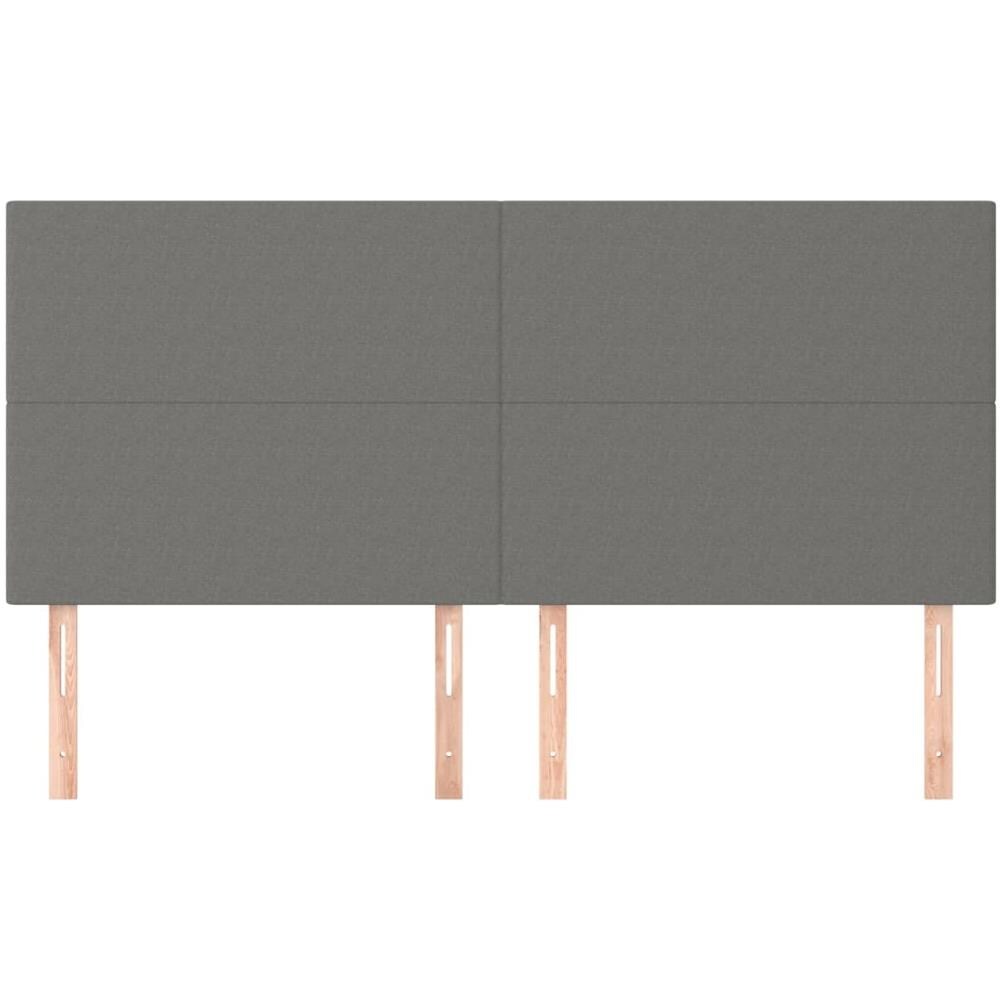 Testiera 4 Pz Grigio Scuro 90x5x78/88 Cm In Tessuto - Foto 3