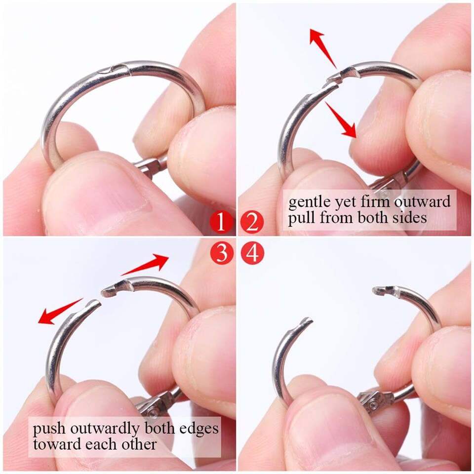 28 Anelli Per Tende In Metallo Nero Con Occhiello Apribili – Diametro Interno 50 Mm