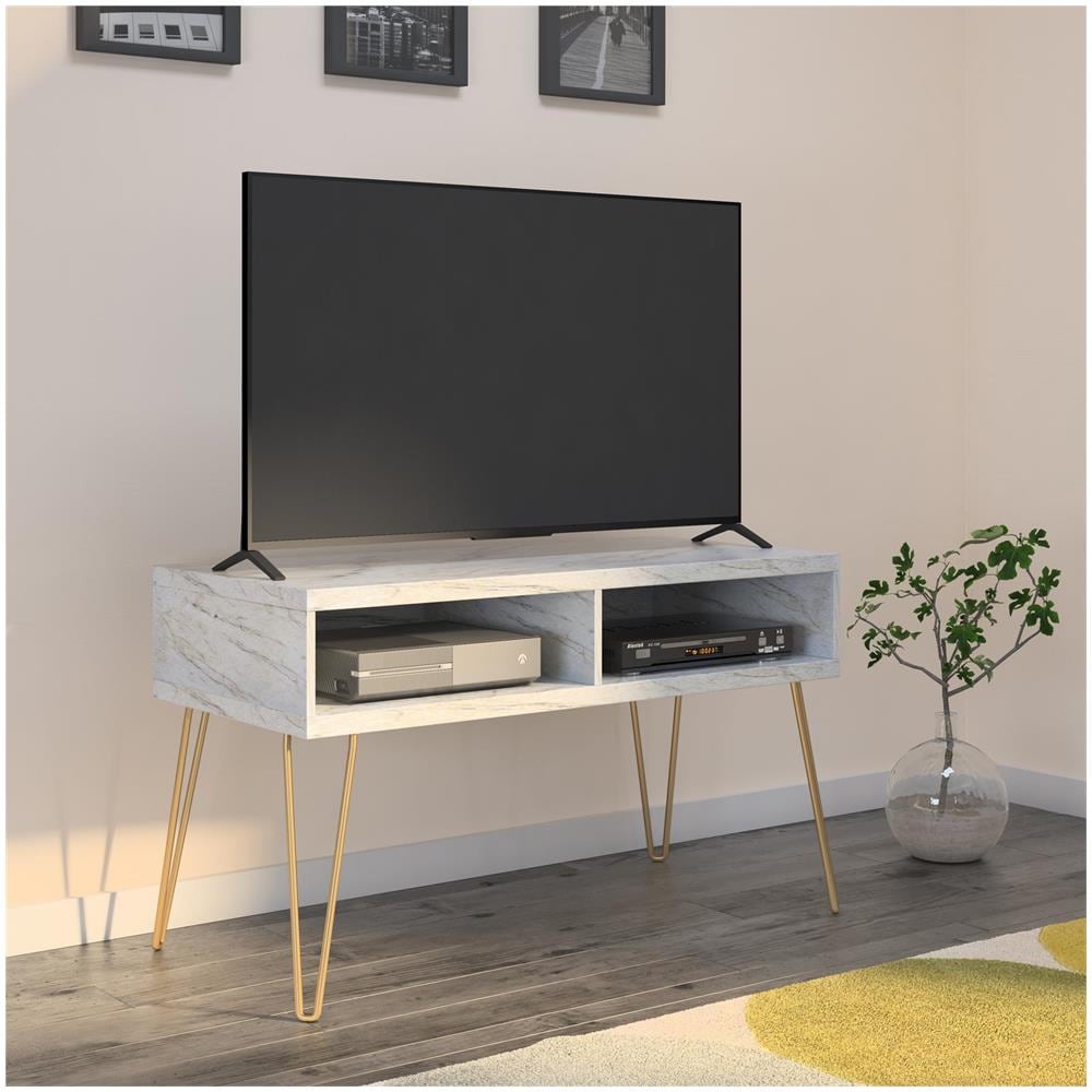 Athena Porta Tv A 2 Vani In Mdf Marmo Bianco - Foto 6