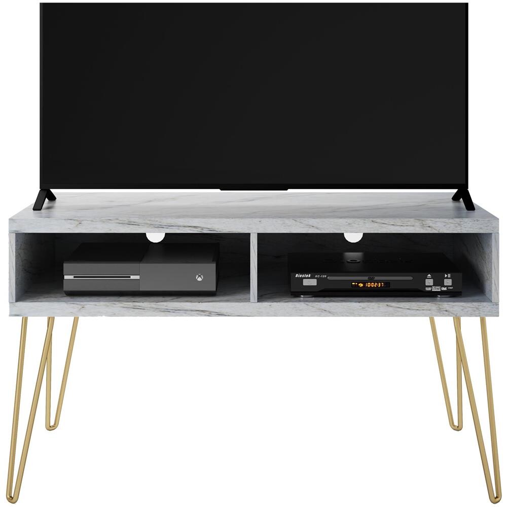 Athena Porta Tv A 2 Vani In Mdf Marmo Bianco - Foto 2