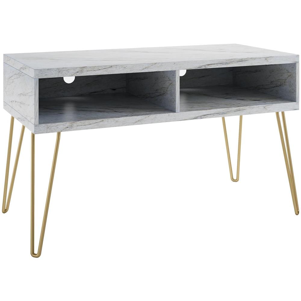 Athena Porta Tv A 2 Vani In Mdf Marmo Bianco - Foto 1