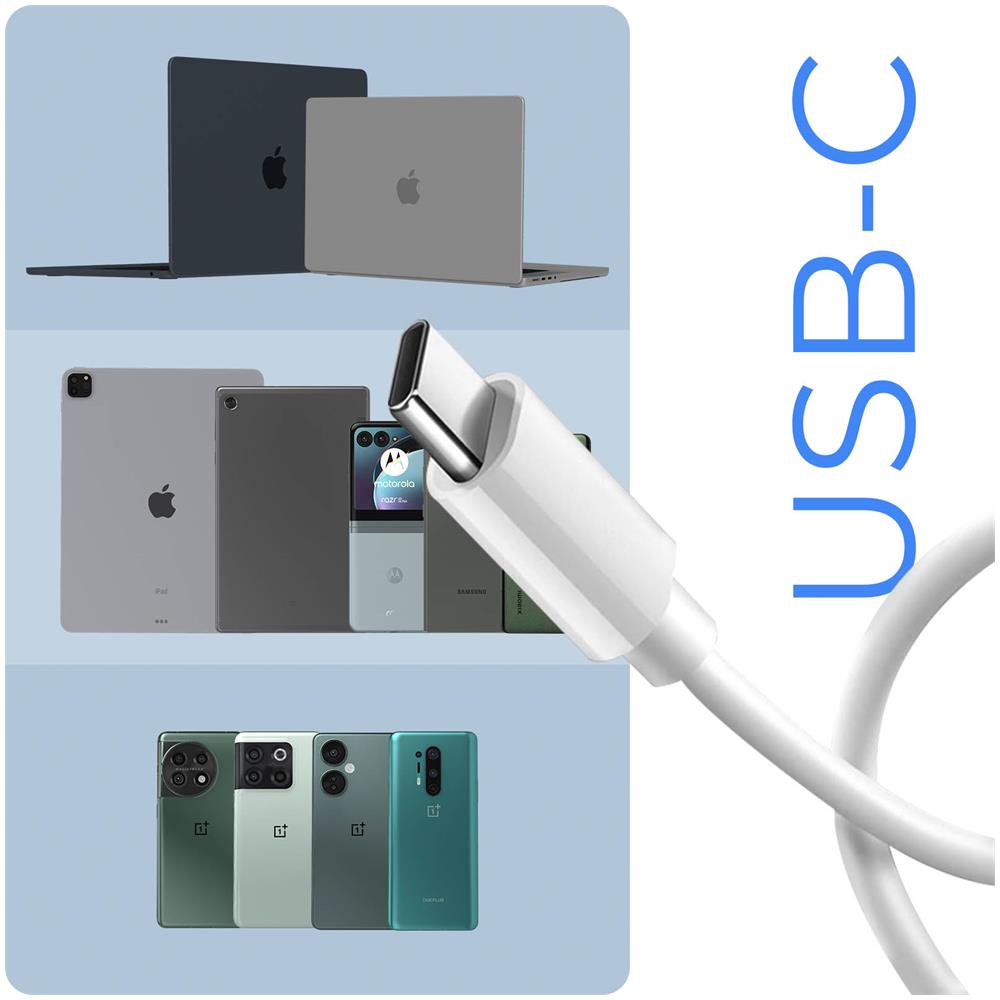 Cavo Usb-c / Usb-c Originale Ricarica E Sincronizzazione Bianco 1 Metro - Foto 2