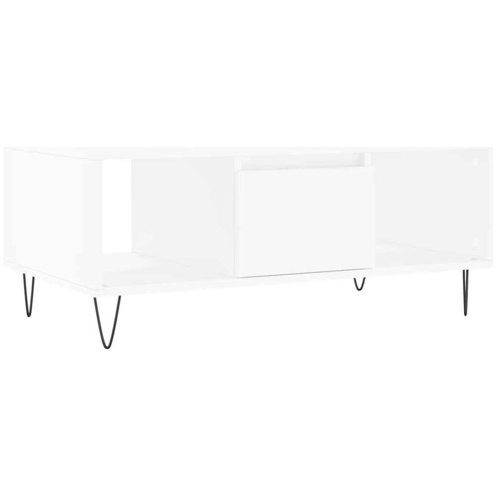 Tavolino Da Salotto Bianco 90x50x36,5 Cm In Legno Multistrato - Foto 2