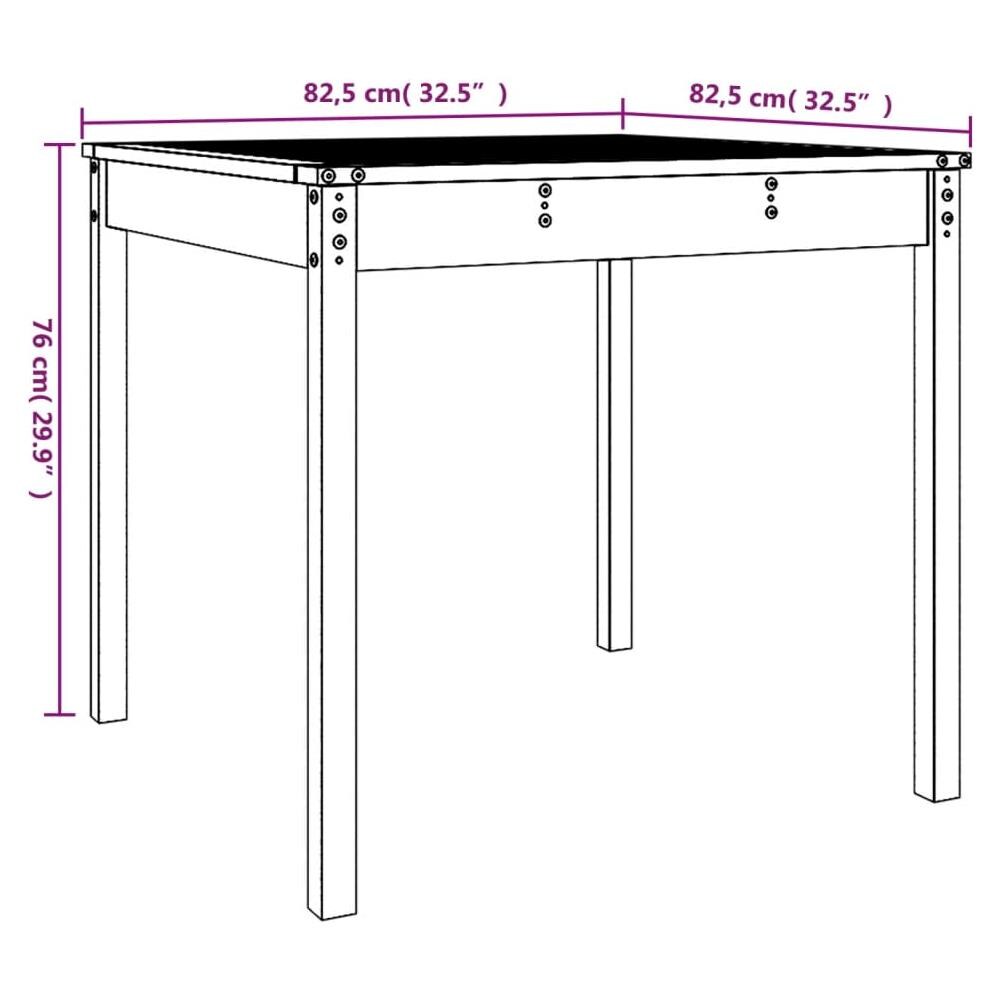 Tavolo Da Giardino Bianco 82,5x82,5x76cm Legno Massello Di Pino - Foto 2