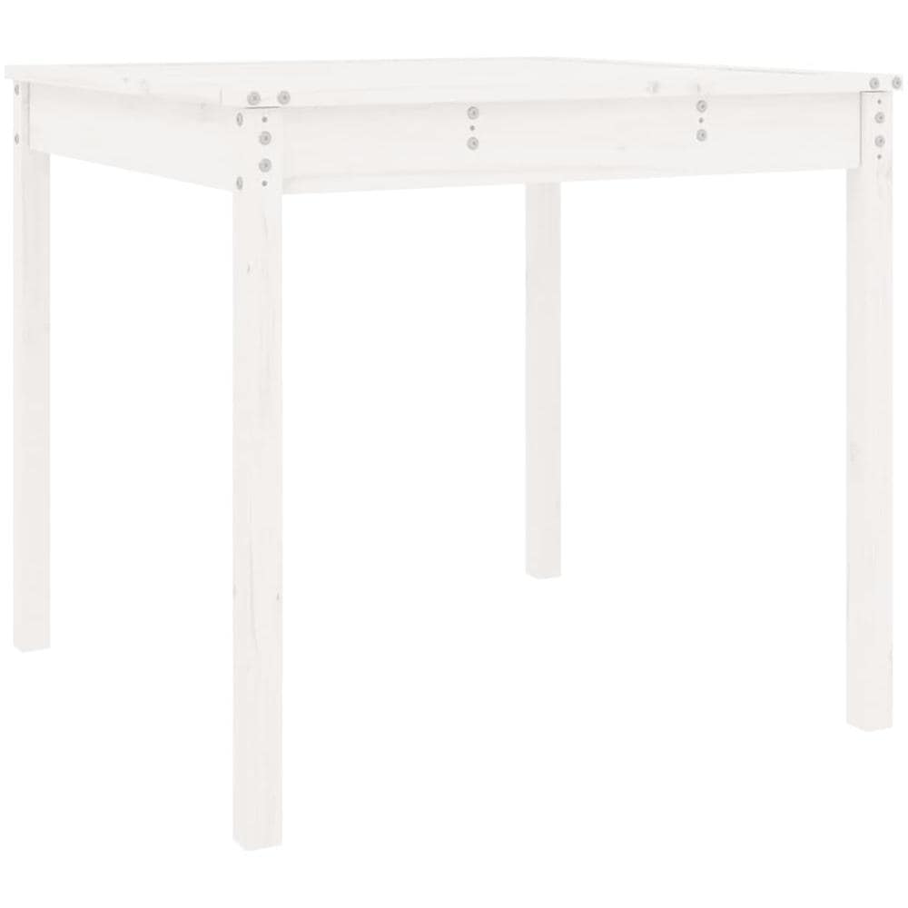 Tavolo Da Giardino Bianco 82,5x82,5x76cm Legno Massello Di Pino - Foto 1