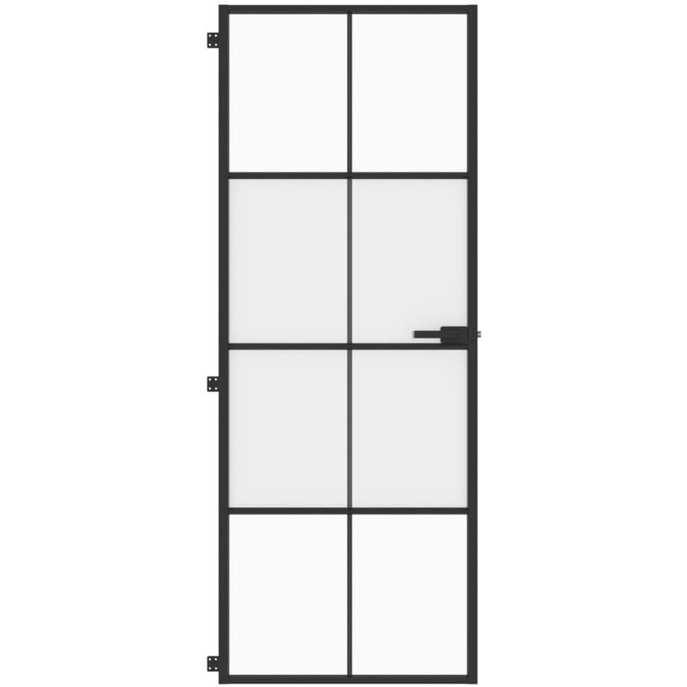 Porta Interni Sottile Nera 76x201,5cm Vetro Temperato Alluminio - Foto 3