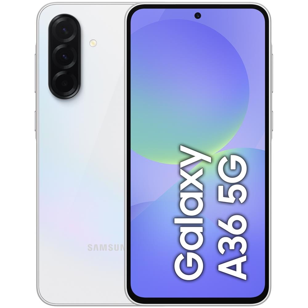 Galaxy A36 5G AI 256GB 8GB Ram Display 6.7” Super AMOLED Main Camera 50MP NanoSIM + eSIM USB Type-C Snapdragon 6 Gen 3 Android 15 5000 mAh Awesome White Europa - Foto 1