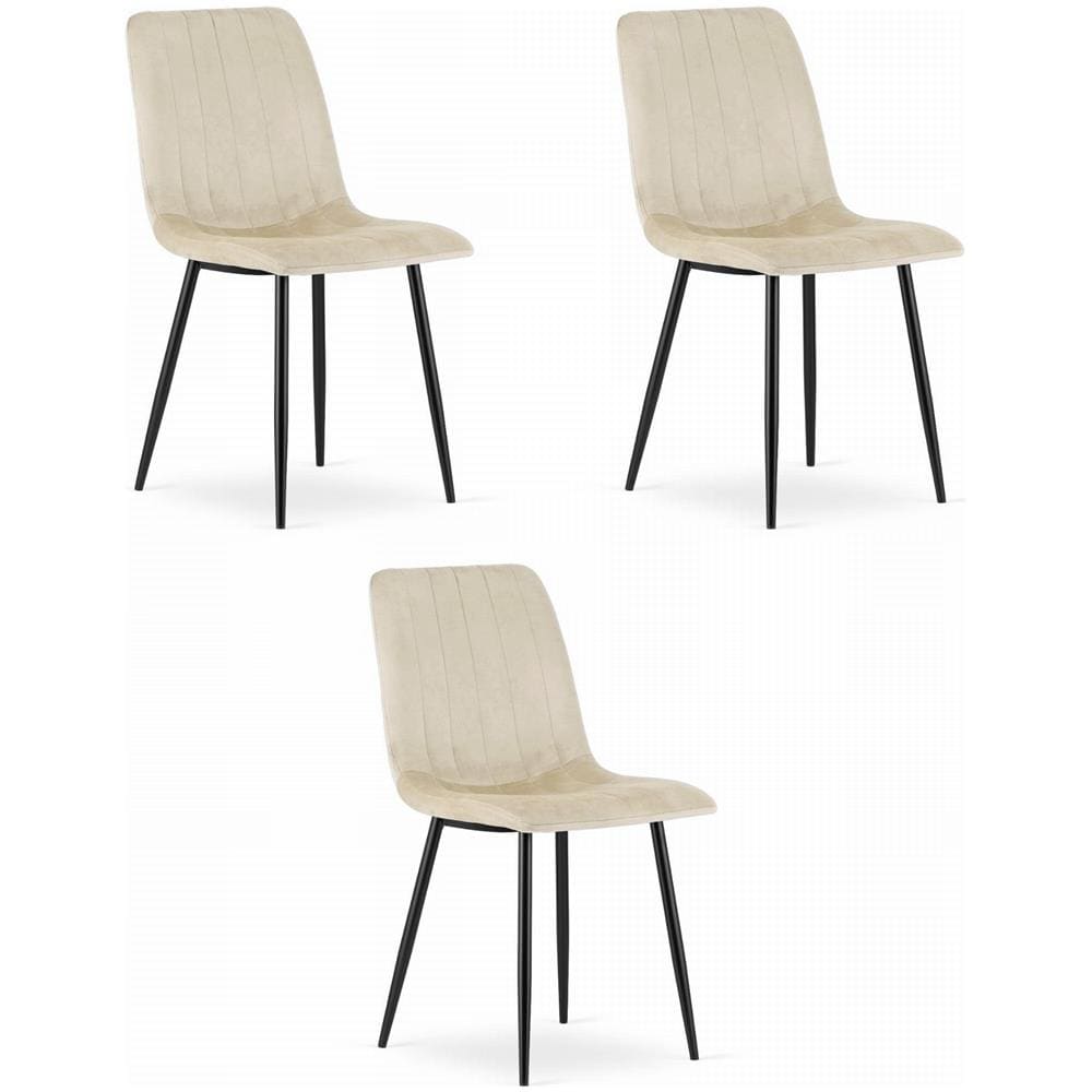 Sedia JEWA - Design senza tempo, comfort ergonomico, velluto beige x 3 - Foto 1