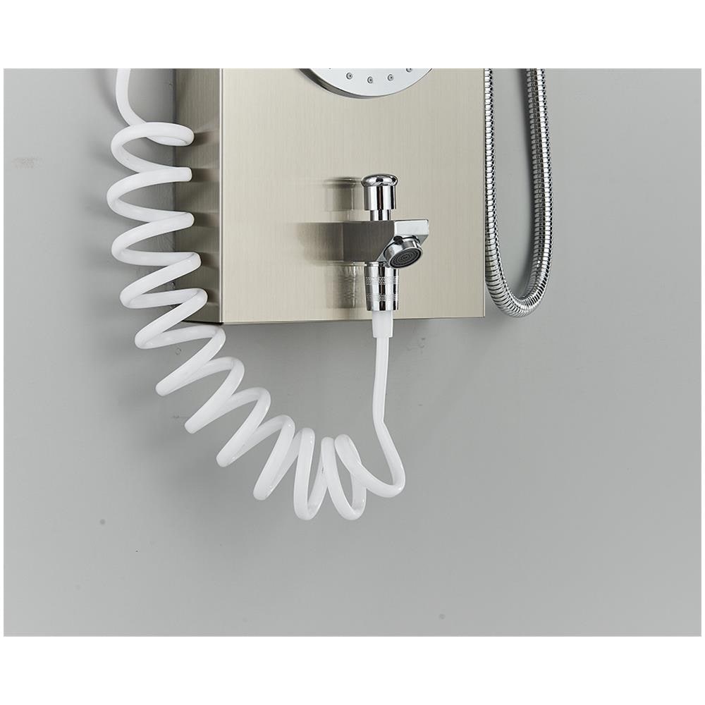 Pannello doccia, Blackswan, tipo M8006, modello nichelato con bocca, display digitale, LED e funzioni SPA, doccetta bidet, misura 120 cm - Foto 2