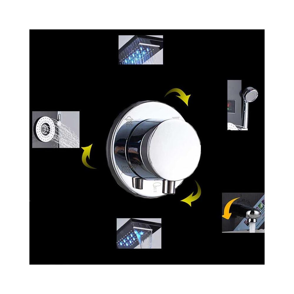 Pannello doccia, Blackswan, tipo M8006, modello nichelato con bocca, display digitale, LED e funzioni SPA, doccetta bidet, misura 120 cm - Foto 4