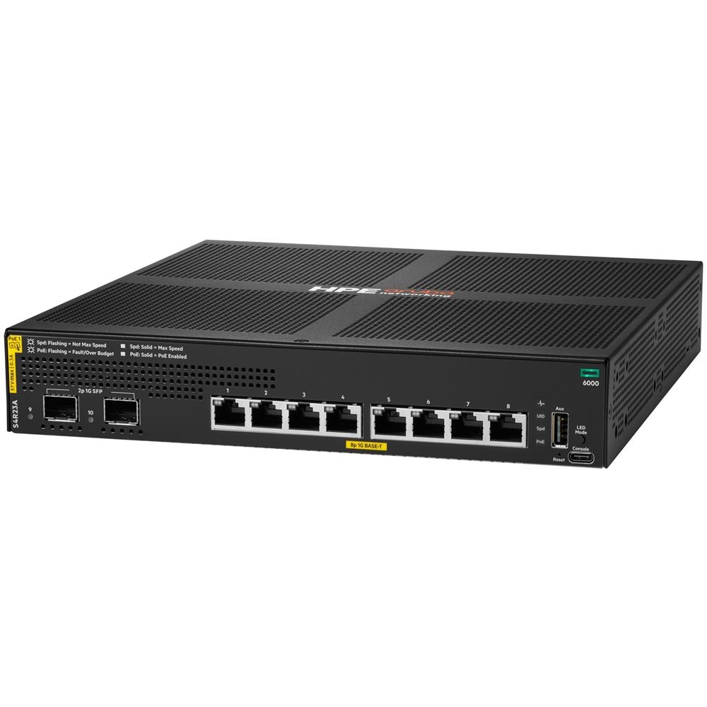 Aruba Networking CX 6000 8p 10M / 100M / 1G Class4 PoE 2p SFP 1G 67W Switch - Foto 2