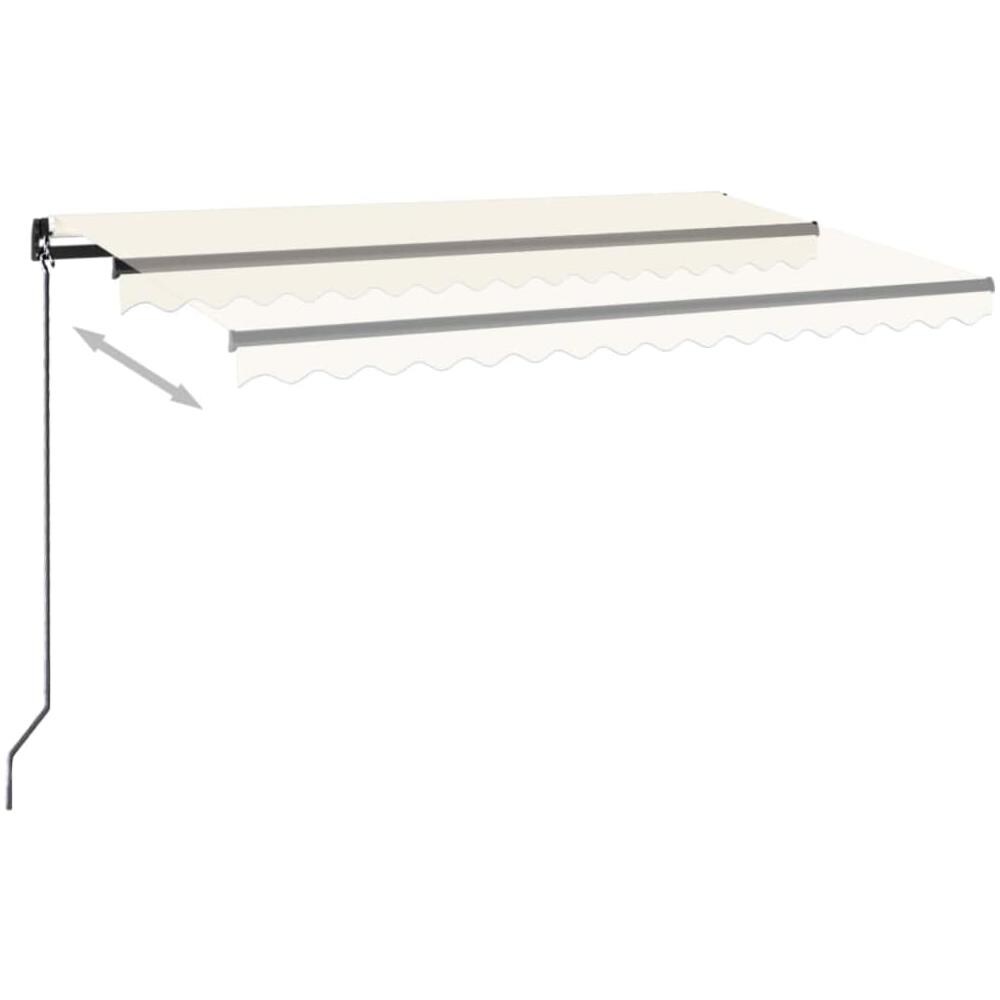 Tenda da Sole Retrattile Manuale con LED 450x300 cm Crema - Foto 6