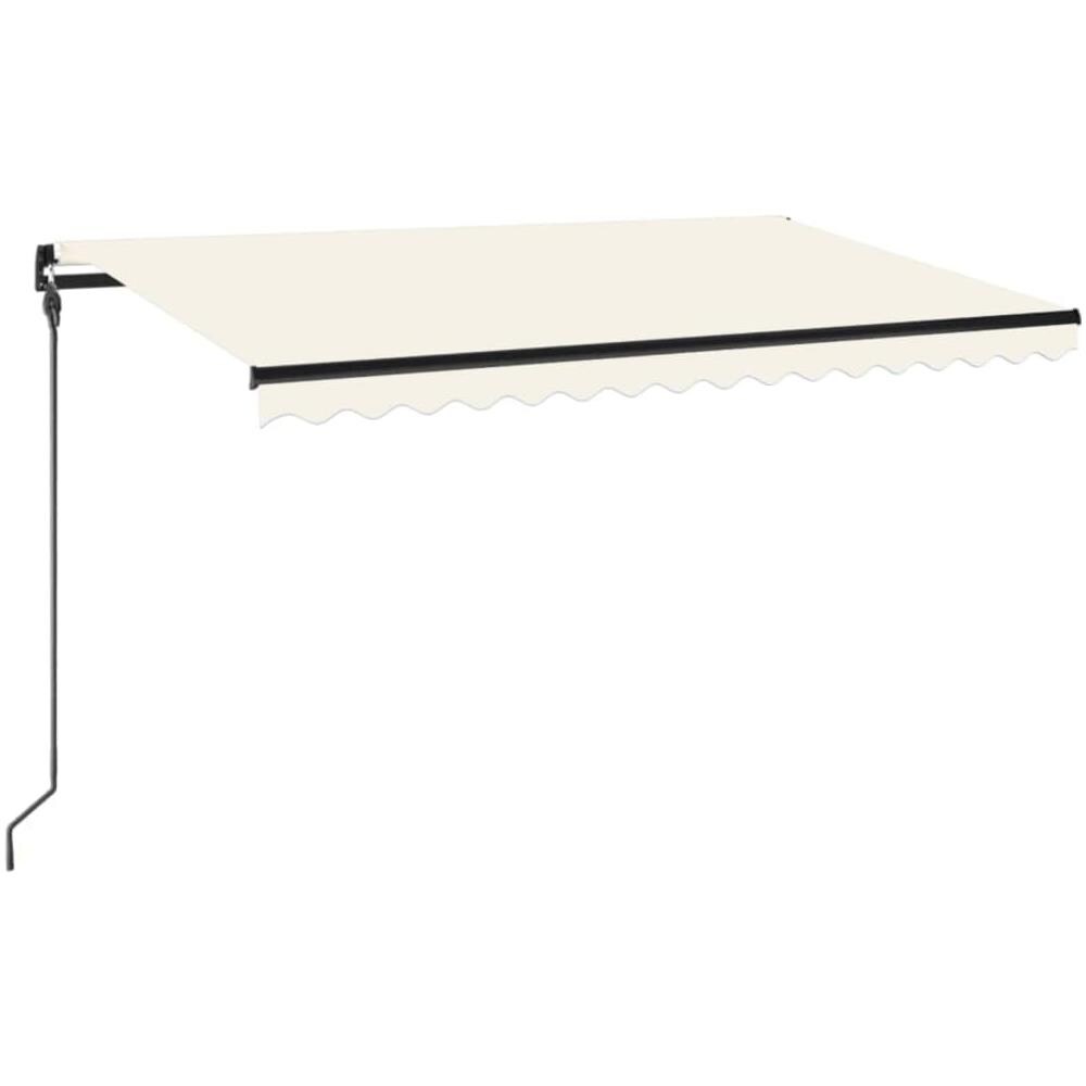 Tenda da Sole Retrattile Manuale con LED 450x300 cm Crema - Foto 1