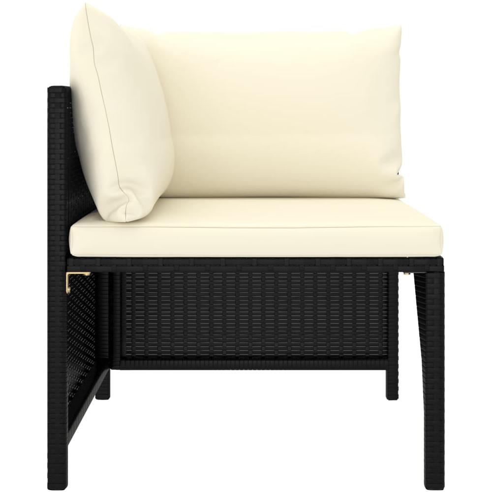 Set Divani da Giardino 4 pz con Cuscini in Polyrattan Nero - Foto 2