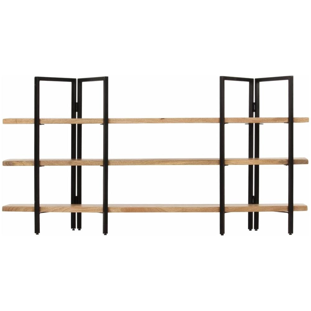 Libreria a 3 Livelli 160x31x80 cm in Legno Massello di Mango - Foto 3