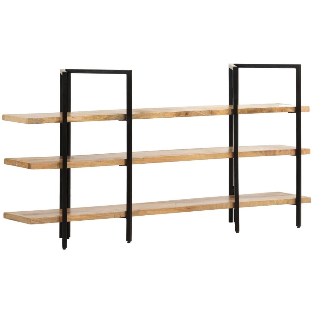 Libreria a 3 Livelli 160x31x80 cm in Legno Massello di Mango - Foto 1