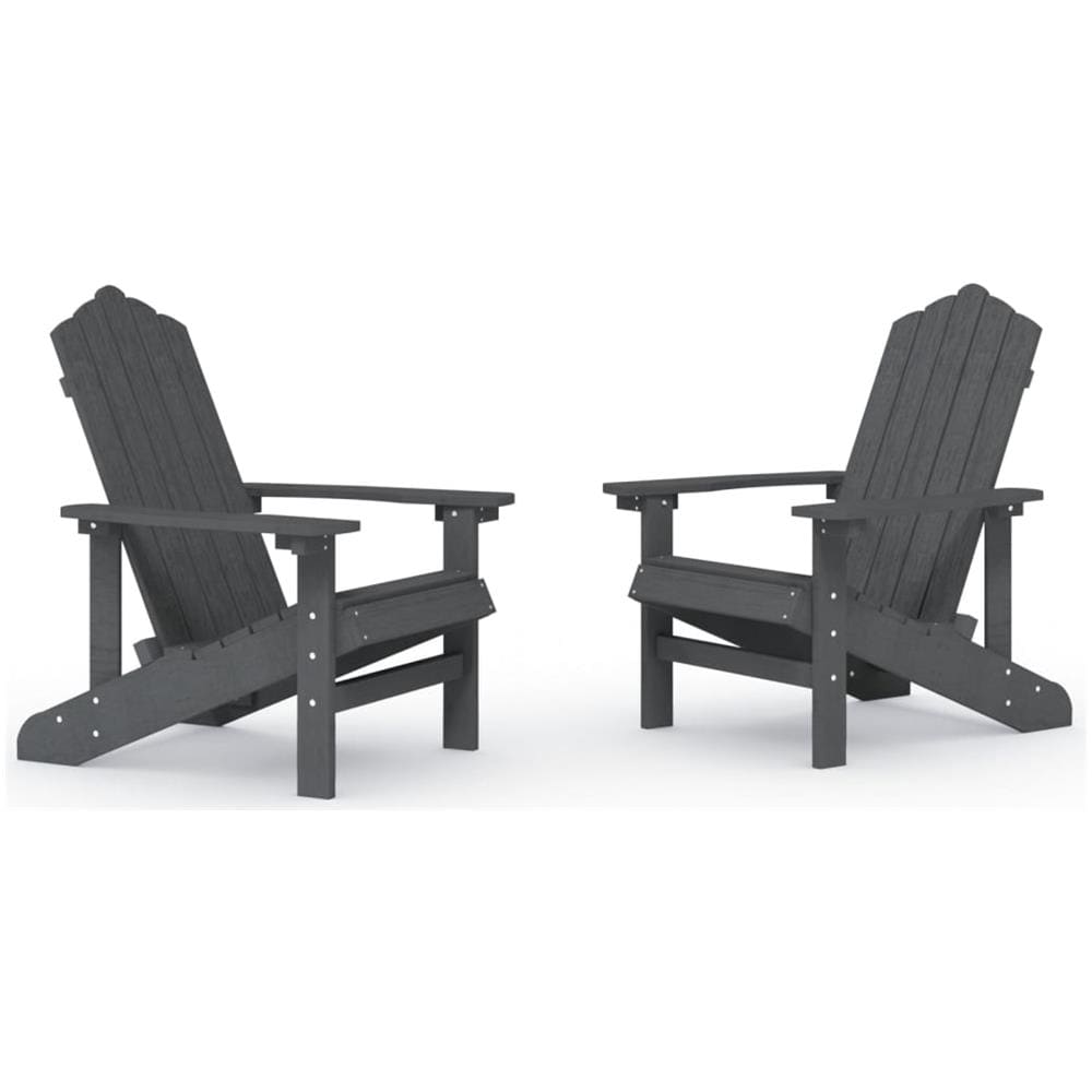 Sedie Da Giardino Adirondack 2 Pz In Hdpe Antracite - Foto 2