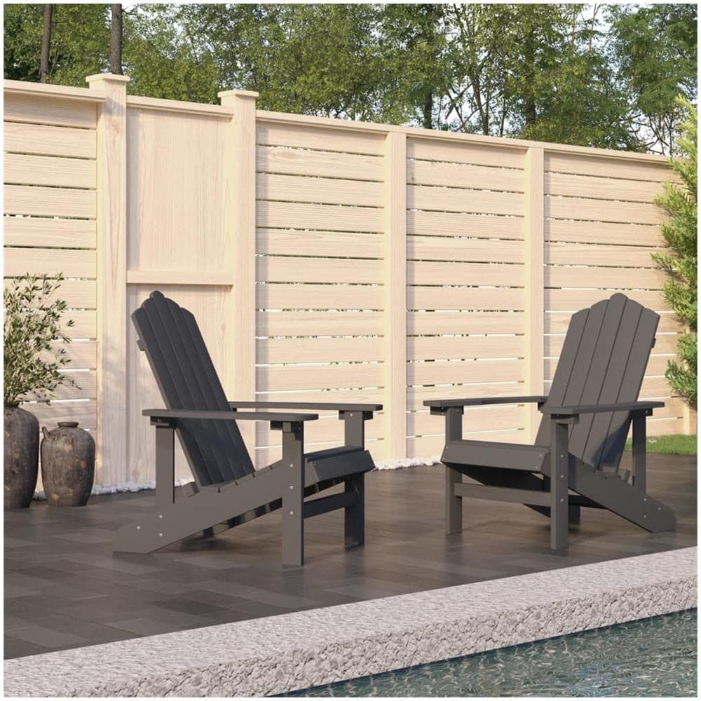 Sedie Da Giardino Adirondack 2 Pz In Hdpe Antracite - Foto 1