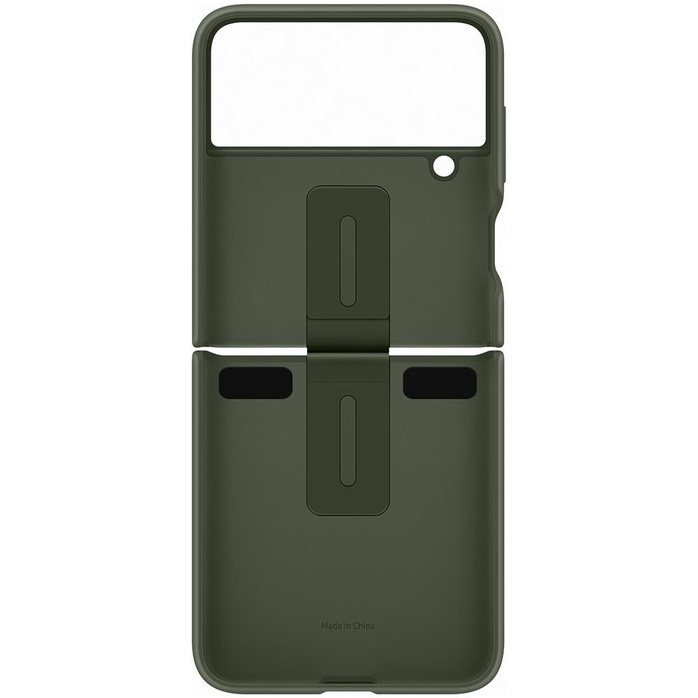 Cover Silicone Ef-pf721tgegww Con Anello Per Galaxy Z Flip4 Sm-f721b Khaki - Foto 2