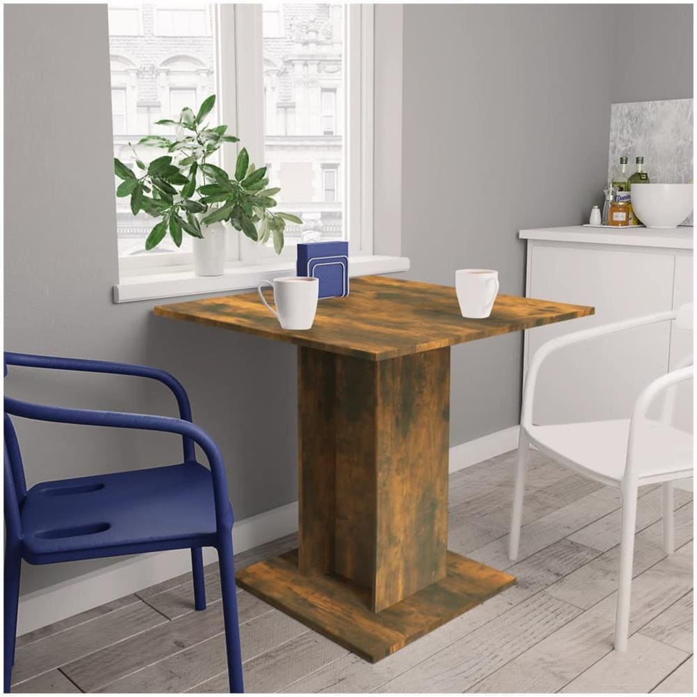 Tavolo Da Pranzo Rovere Fumo 80x80x75 Cm Legno Multistrato - Foto 1