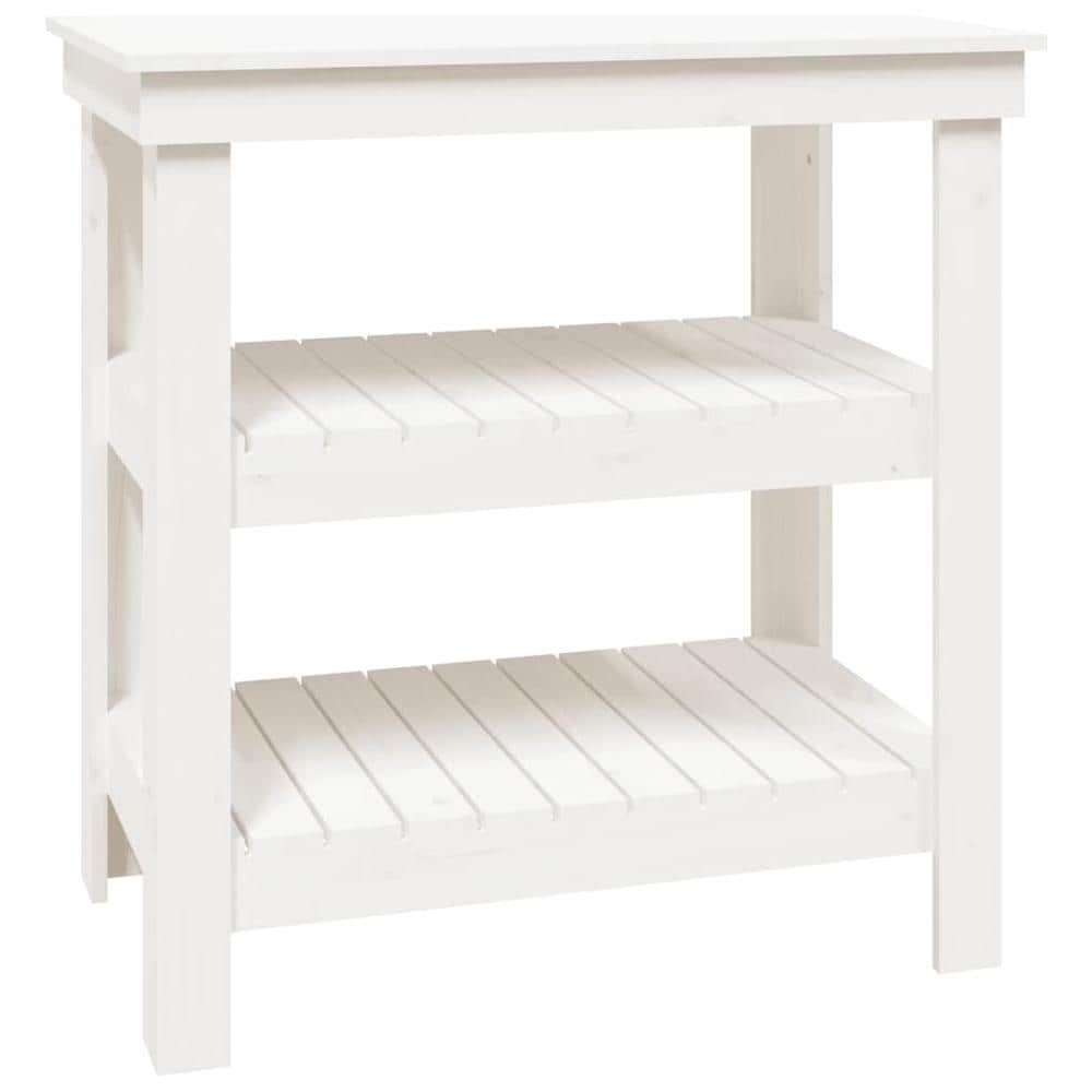 Banco da Lavoro Bianco 78,5x50x80 cm in Legno Massello di Pino - Foto 2