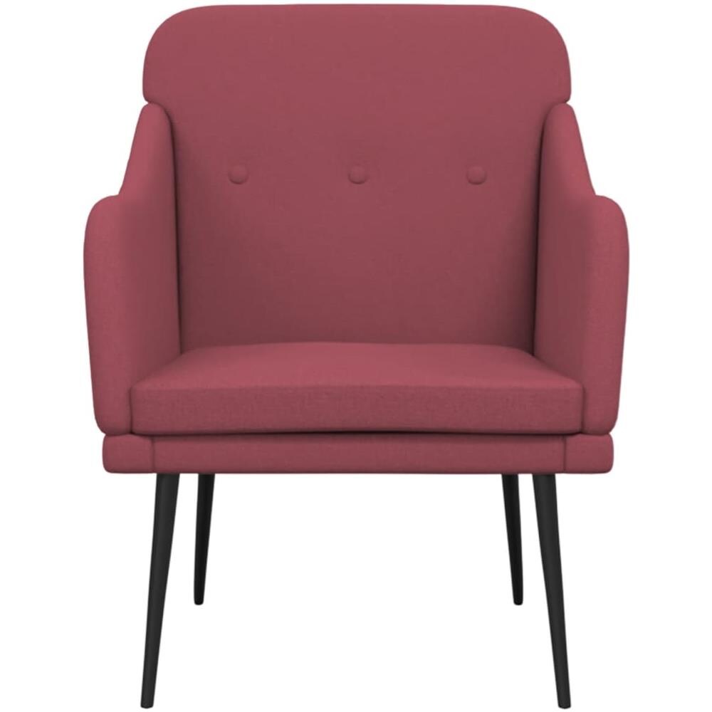 Poltrona Rosso Vino 63x76x80 Cm In Tessuto - Foto 3