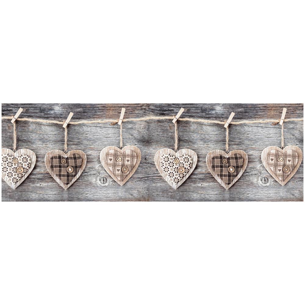 Tappeto Passatoia Cucina Antiscivolo Sottolavello Digitale Fantasie Varie 50x115 Cuori Grigio - Foto 2