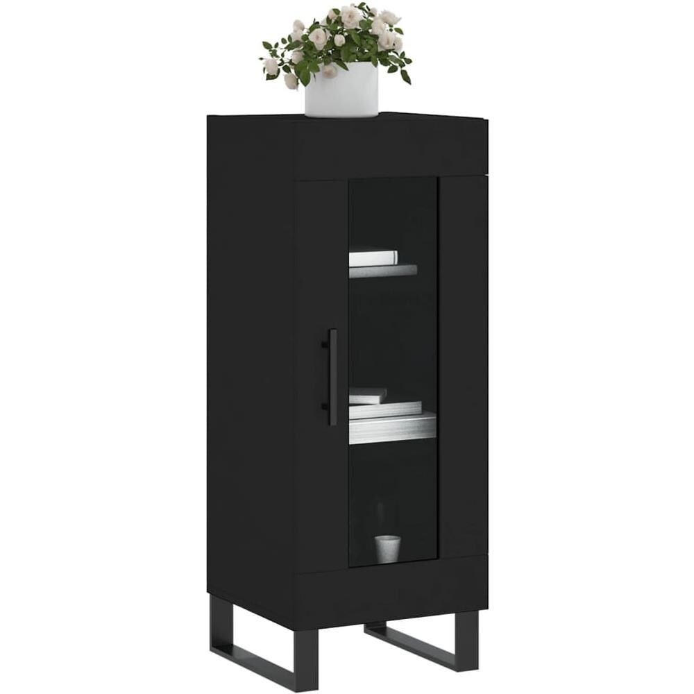 Credenza Nero 34,5x34x90 Cm In Legno Multistrato - Foto 3