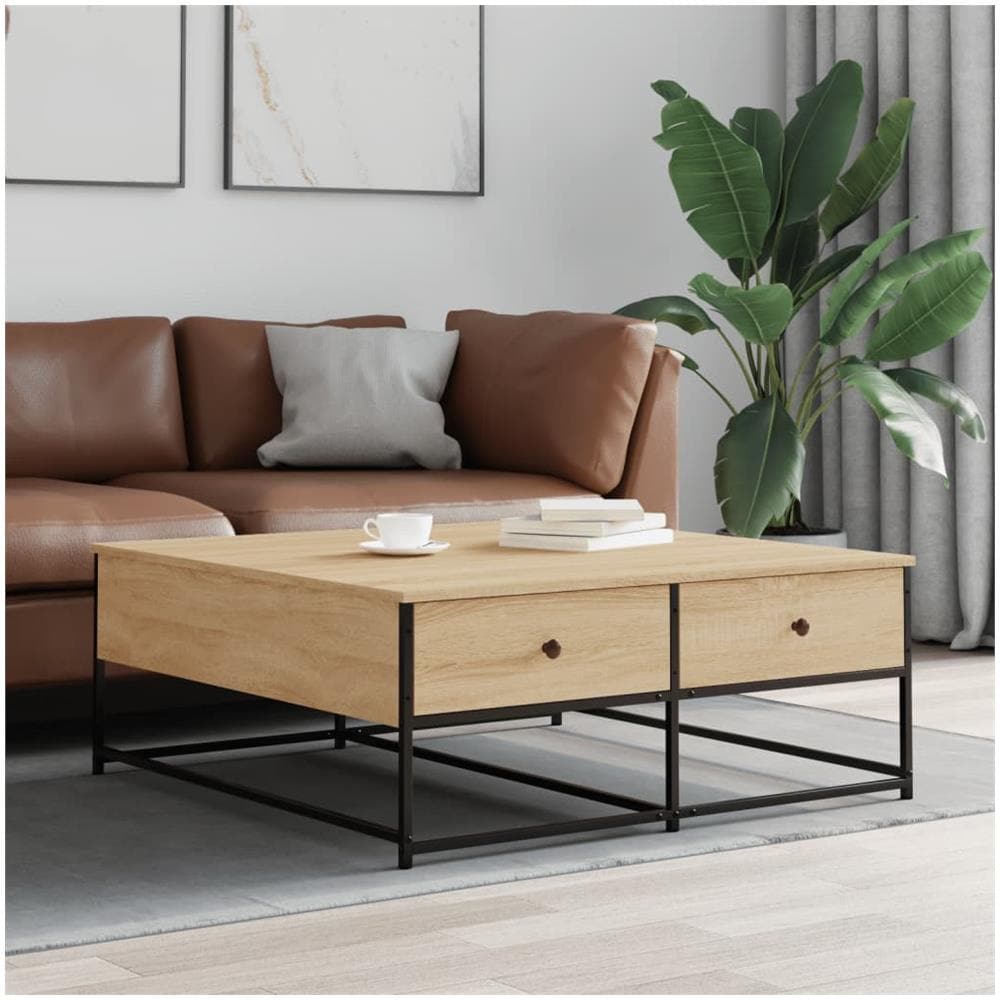 Tavolino Da Salotto Rovere Sonoma 100x99x40cm Legno Multistrato - Foto 1