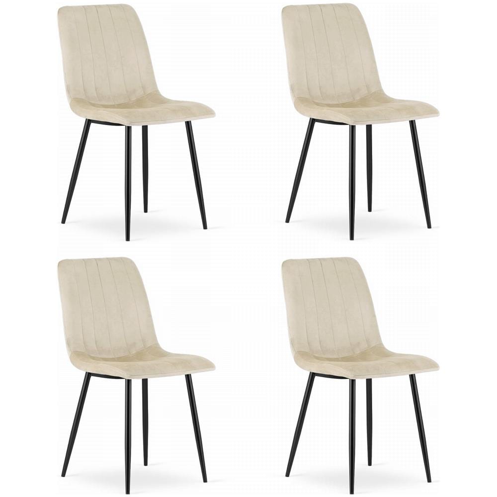 Sedia VALORA JEWA - Design ergonomico in velluto beige x 4 - Foto 1