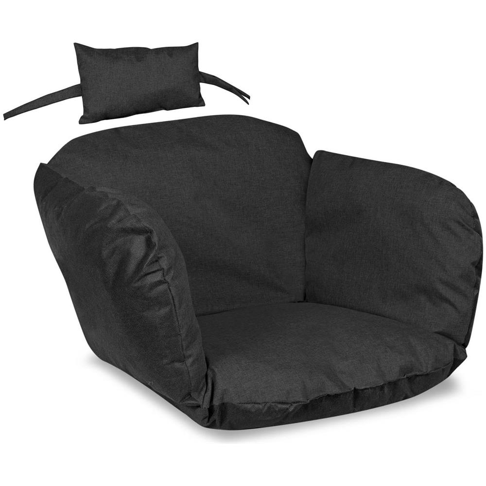 Cuscino da giardino AIO FACTORY 112x113 cm impermeabile nero per sedia sospesa - Foto 2