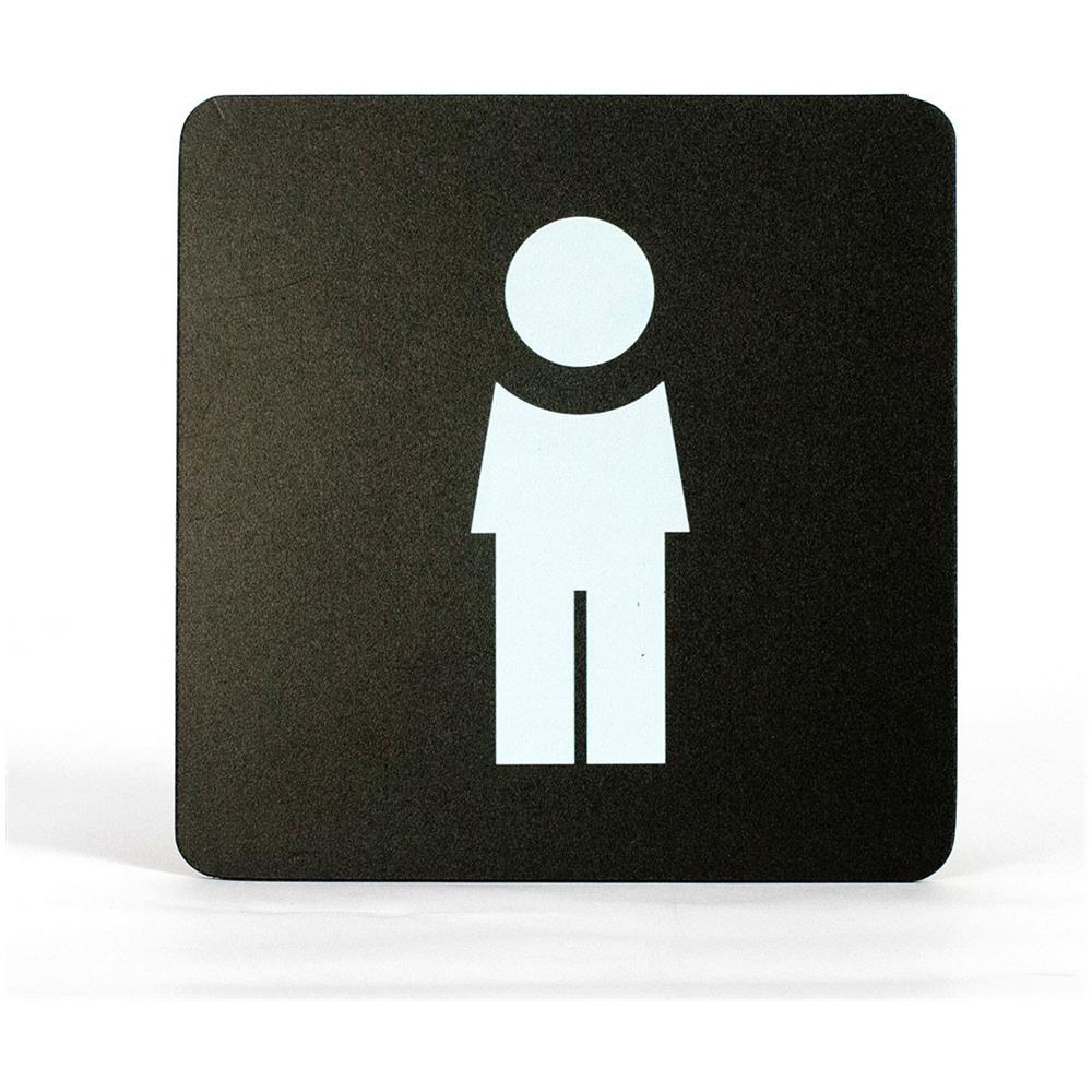 Segnaletica Targa Wc Bagno Uomo Pittogrammi 16X16 Con Adesivo - Foto 2