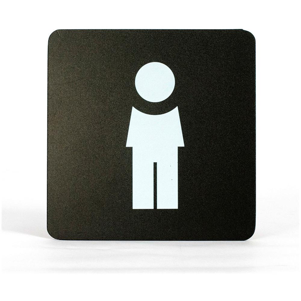 Segnaletica Targa Wc Bagno Uomo Pittogrammi 16X16 Con Adesivo - Foto 1