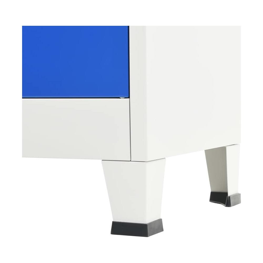 Armadietto Con 2 Ante In Metallo 90x40x180 Cm Grigio E Blu - Foto 7