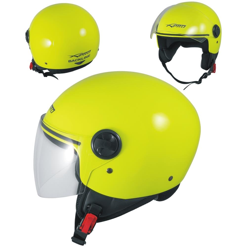 Backline Casco Jet Visiera Antigraffio Giallo Fluo Ece 22-05 Taglia M - Foto 1