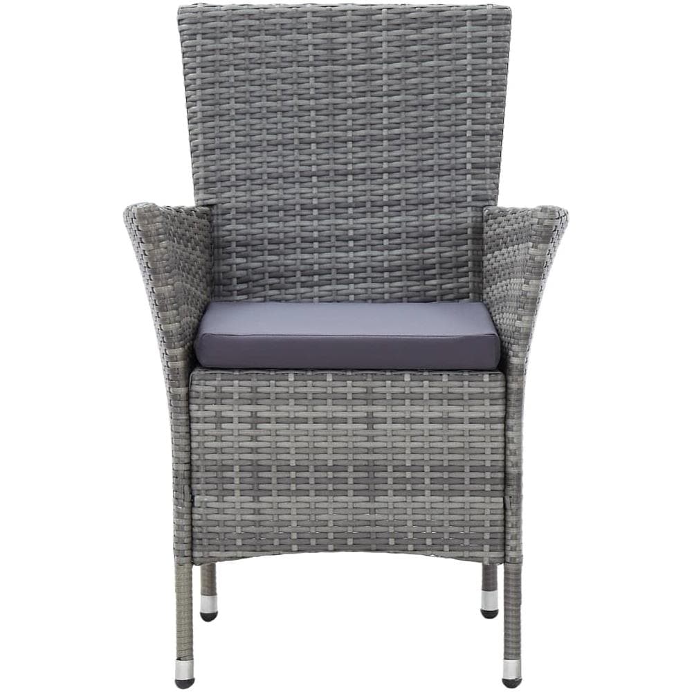 Set Da Pranzo Per Esterni 7 Pz Con Cuscini In Polyrattan Grigio - Foto 8