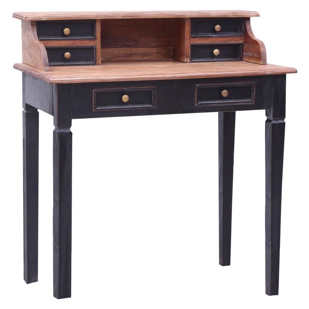 Scrivania con Cassetti 90x50x101 cm in Legno Massello di Mogano - Foto 1