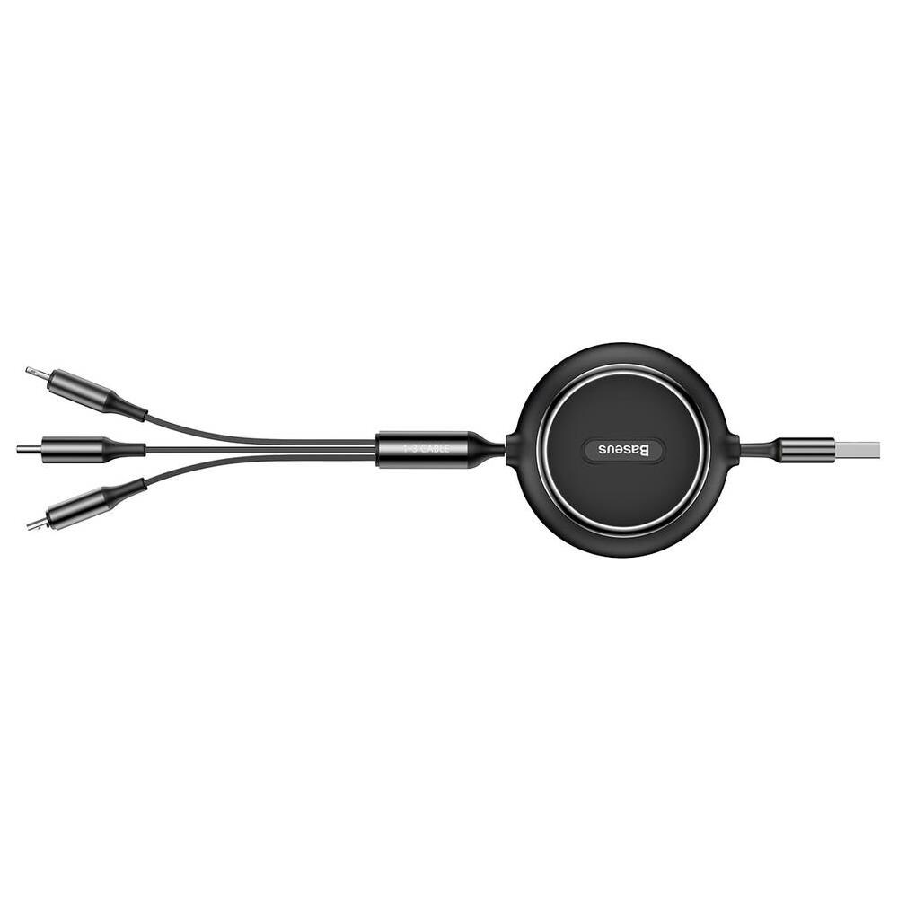 Cavo D'oro Loop 3-in-1 Cavo Dati Usb Per Elastico M + L + T 3.5a, 1,2 M Nero (camlt-jh01)  - Foto 3