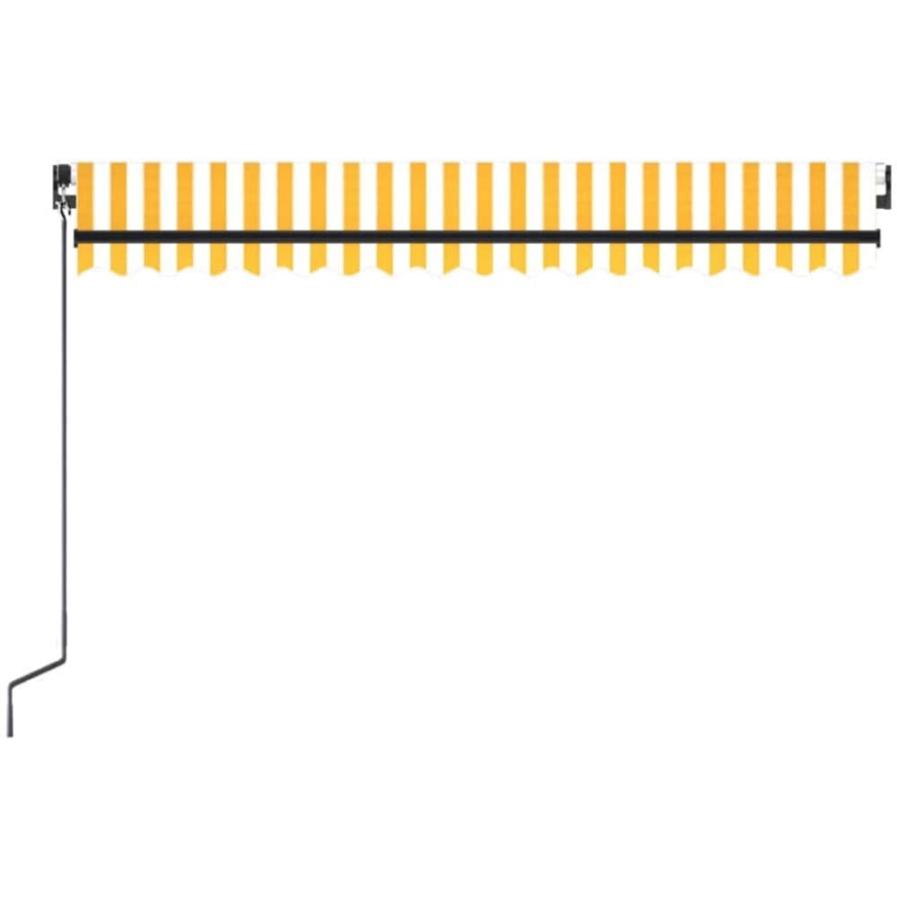 Tenda da Sole Retrattile Manuale e LED 450x300 cm Gialla Bianca - Foto 2