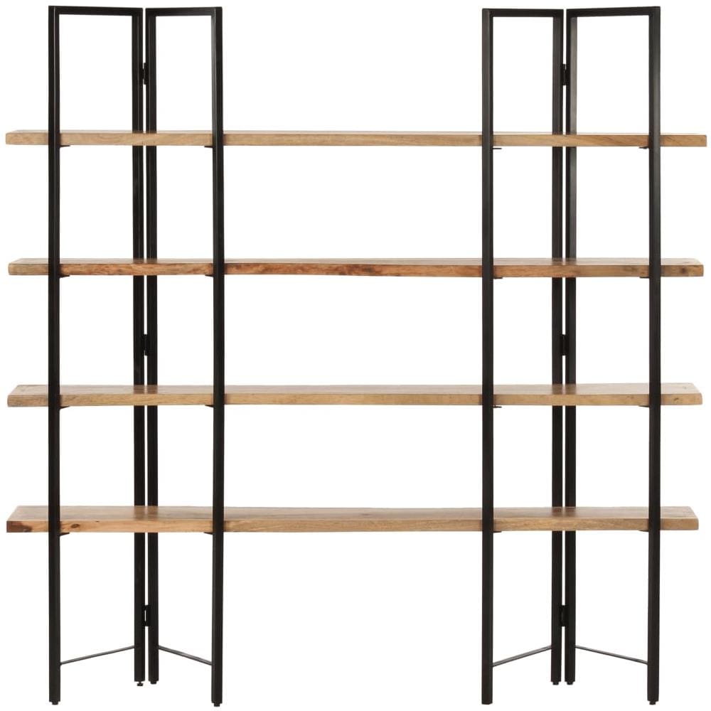 Libreria a 4 Livelli 160x35x160 cm in Legno Massello di Mango - Foto 2