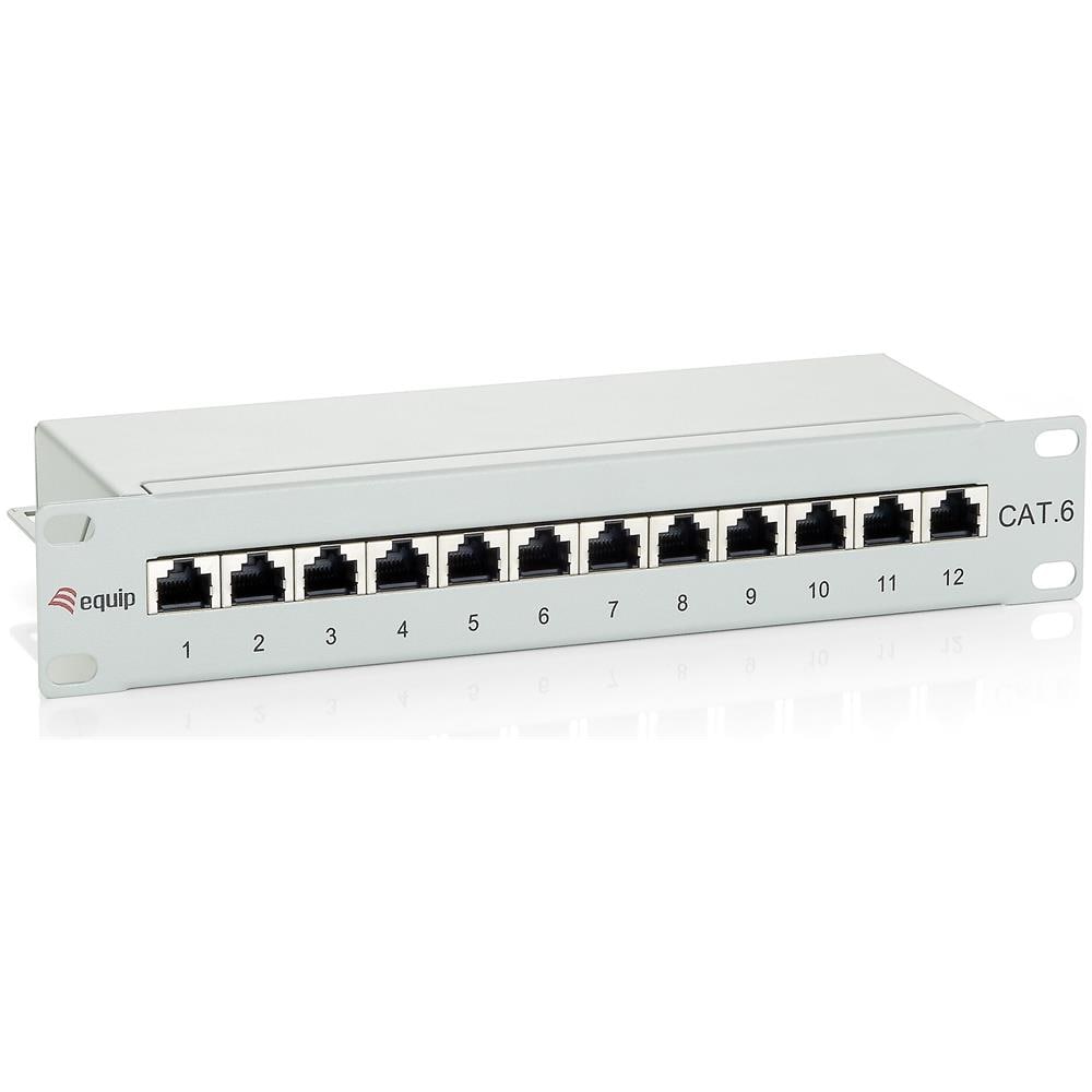 10" patch panel Cat. 6, 12-Port, 1U, Cat. 6 - Foto 1