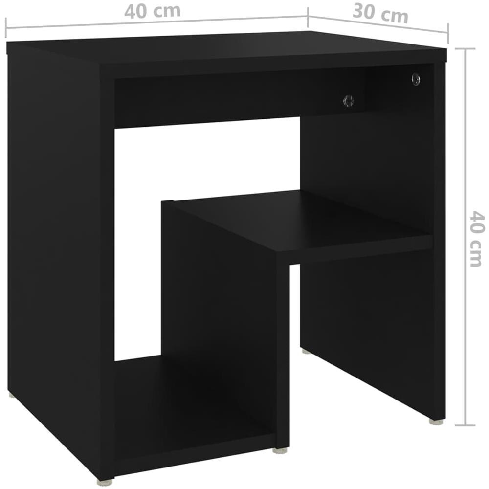 Comodini 2 pz Neri 40x30x40 cm in Legno Multistrato - Foto 9