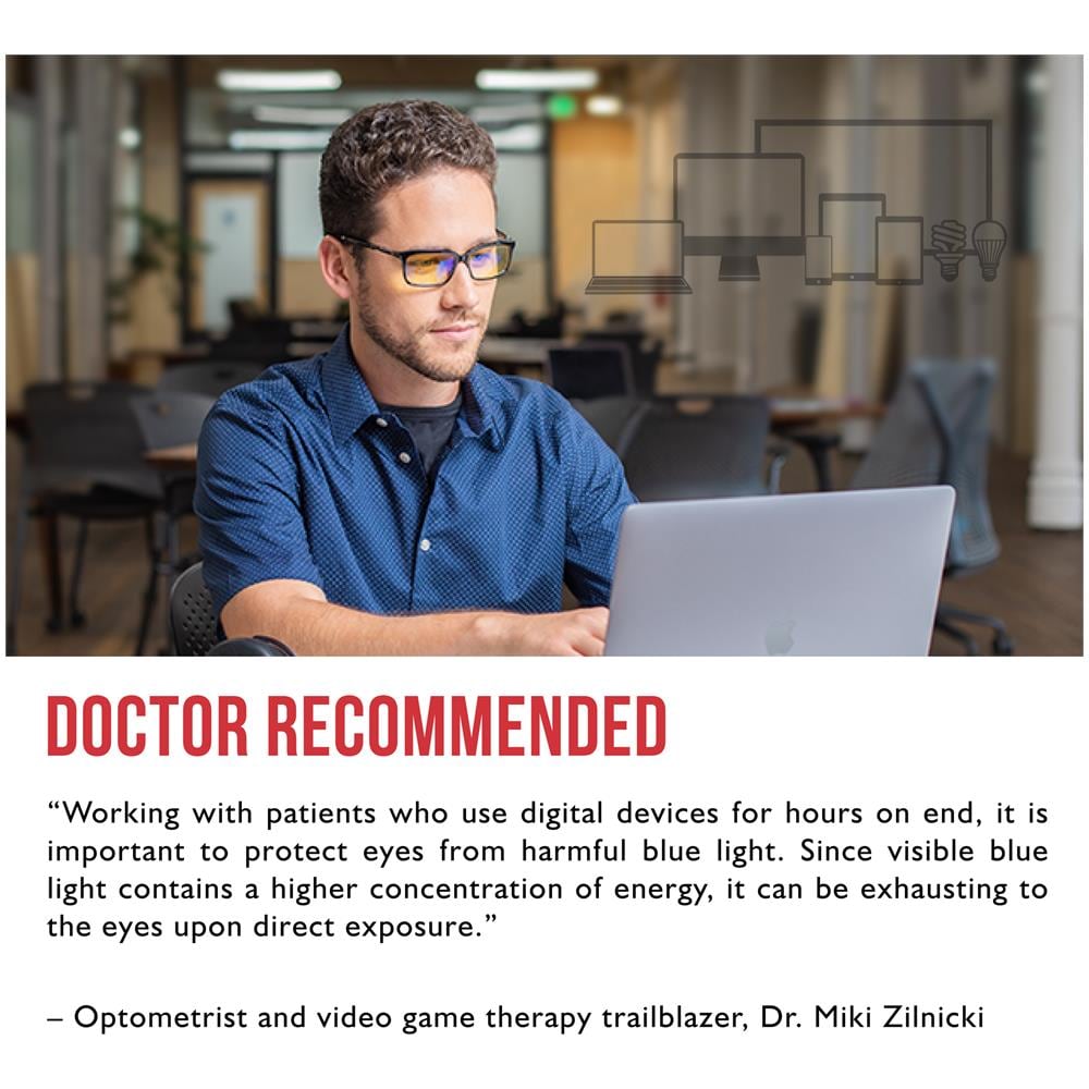 Occhiali Videogiochi E Computer | Modello: Maverick, Colore Del Cornice: Rose Gold, Tinta De Lenti: Ambra (blocca 65% Luce Blu E 100% Uv Luce) | Luce Blu Bloccanti | Lente Brevettata - Foto 2