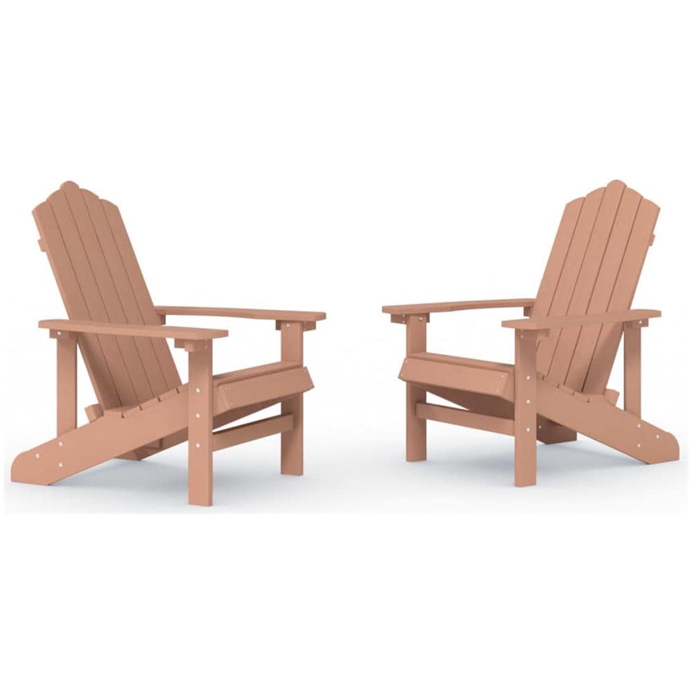 Sedie Da Giardino Adirondack 2 Pz In Hdpe Marrone - Foto 2