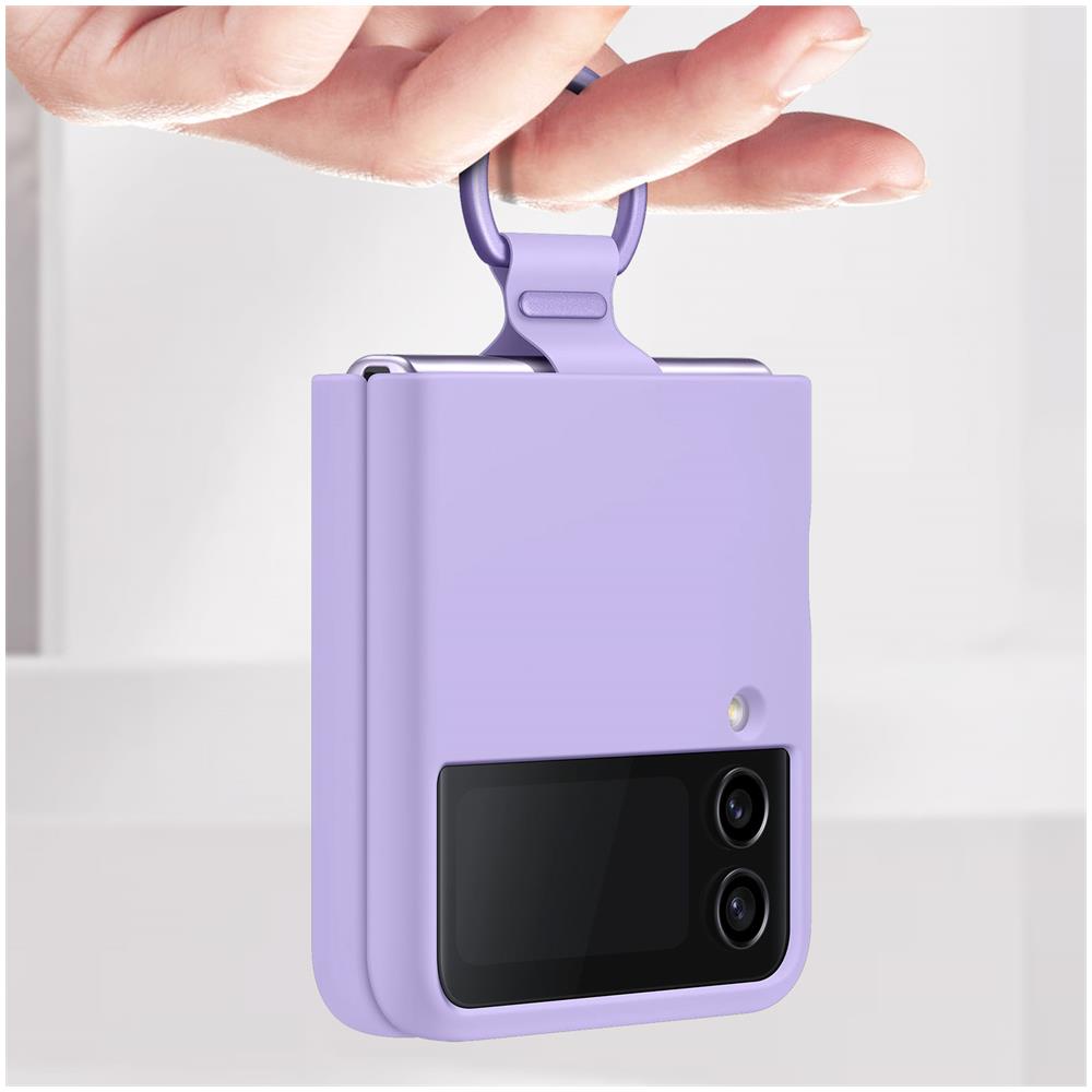 Cover Silicone Ef-pf721tvegww Con Anello Per Galaxy Z Flip4 Sm-f721b Lavanda - Foto 9