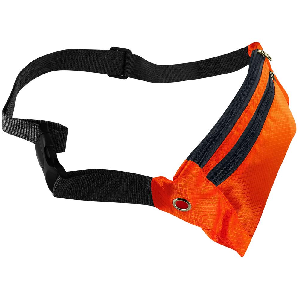 Marsupio Sportivo Multitasche Cerniera Bande Riflettenti Regolabile Arancione - Foto 2