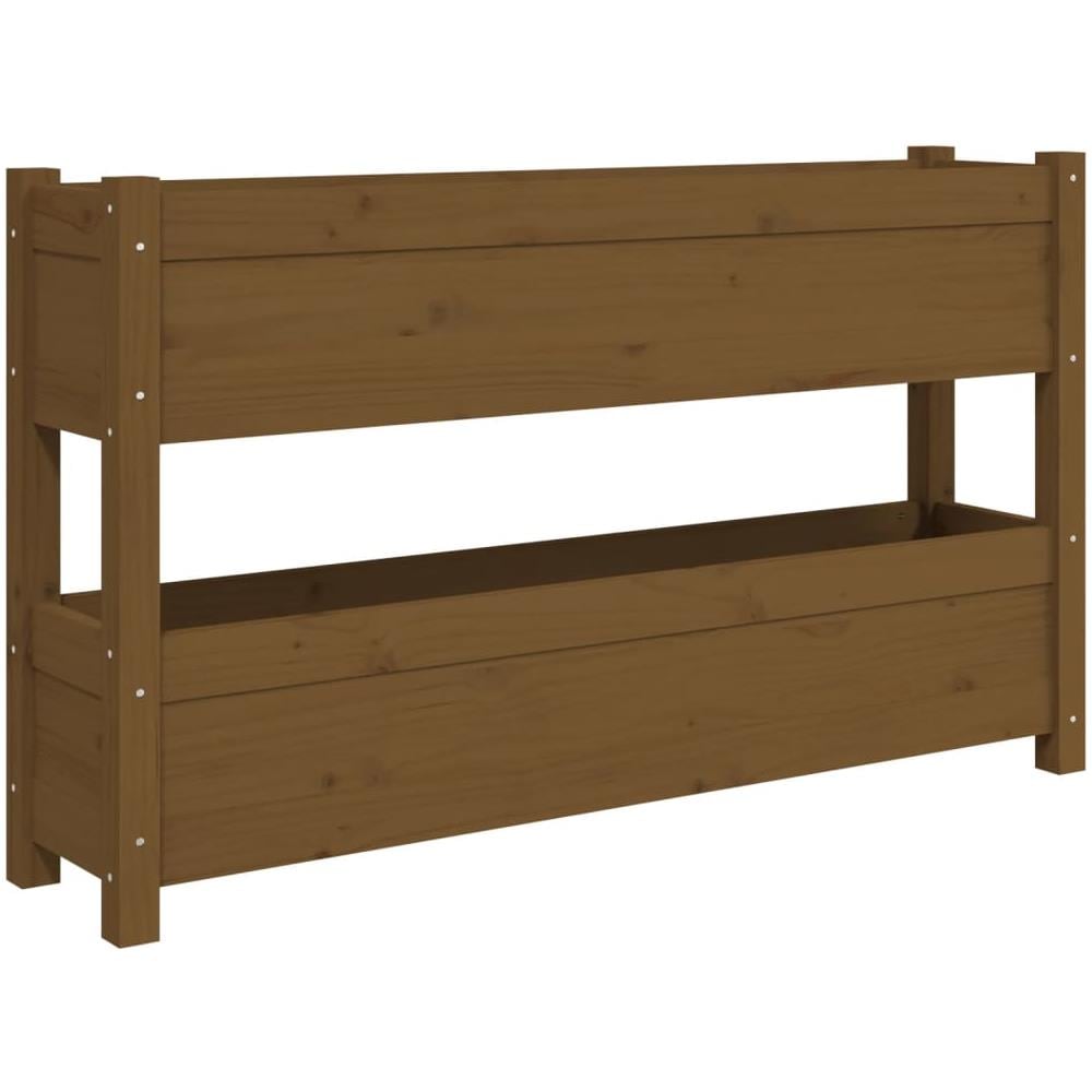 Fioriera Miele 112x25x66 Cm In Legno Massello Di Pino - Foto 1