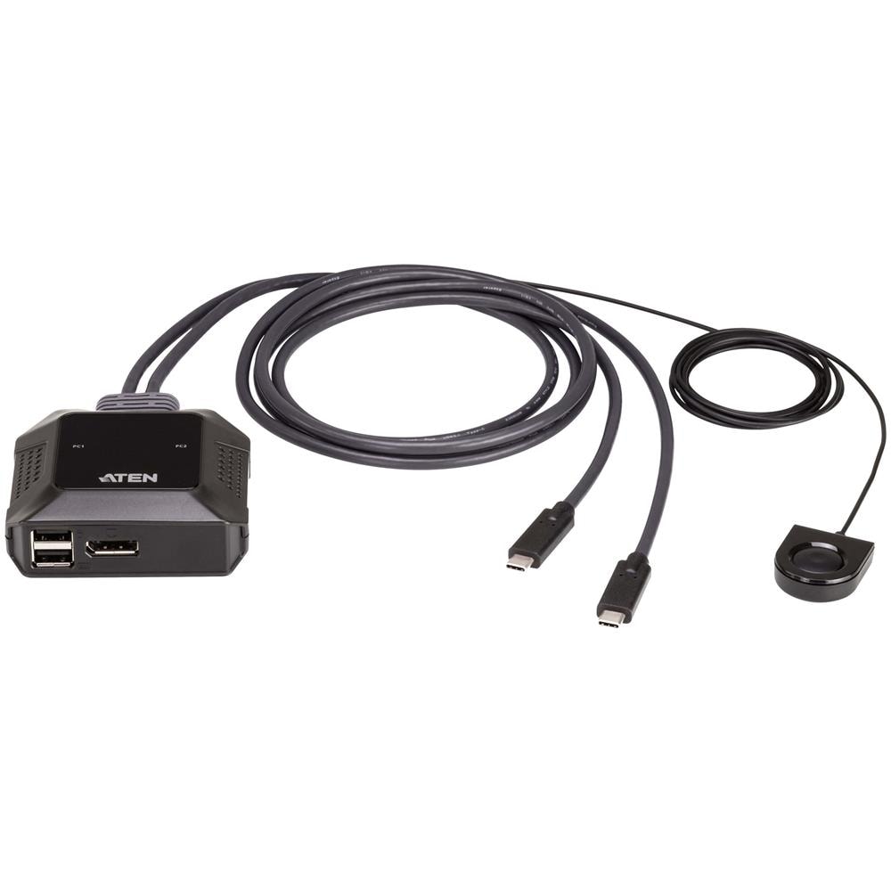 Switch KVM DisplayPort 4K USB-C a 2 porte con selettore di porte remoto - Foto 1